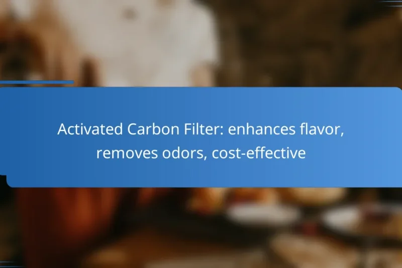 Activated Carbon Filter: enhances flavor, removes odors, cost-effective