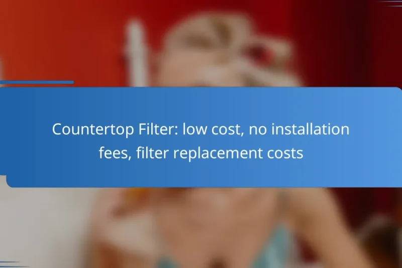 Countertop Filter: low cost, no installation fees, filter replacement costs