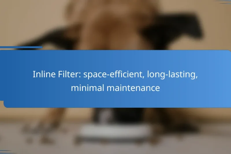 Inline Filter: space-efficient, long-lasting, minimal maintenance