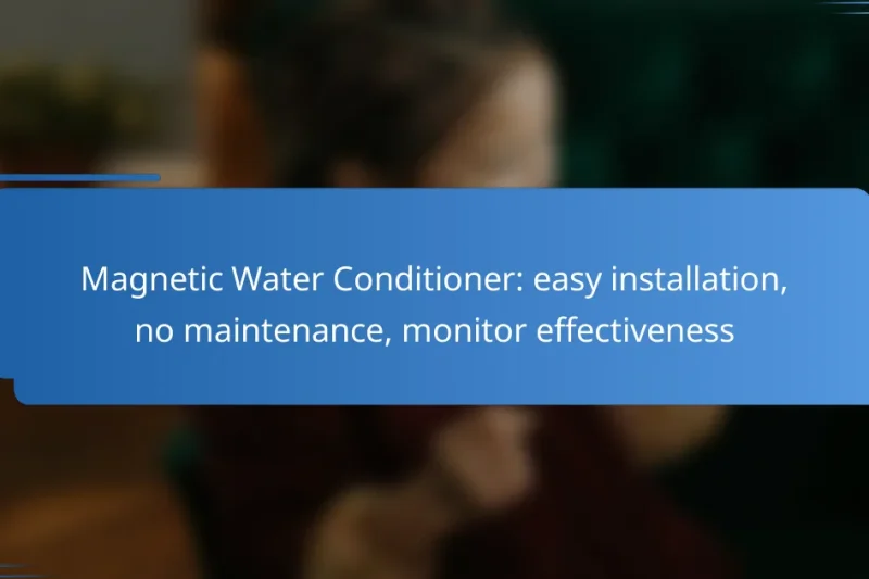 Magnetic Water Conditioner: easy installation, no maintenance, monitor effectiveness