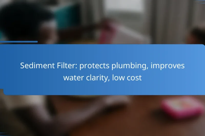 Sediment Filter: protects plumbing, improves water clarity, low cost