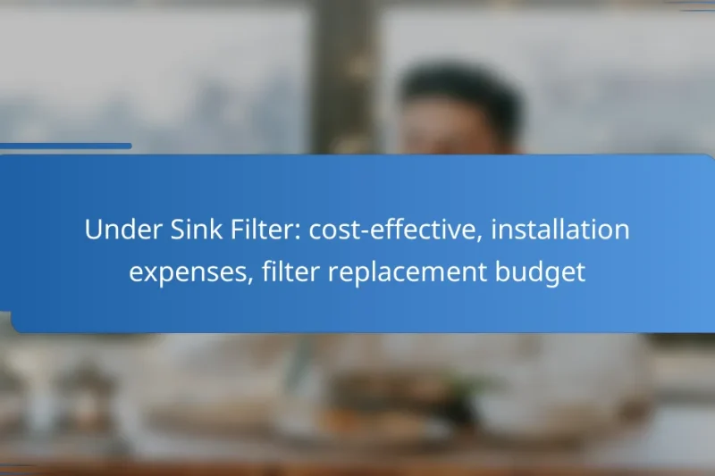 Under Sink Filter: cost-effective, installation expenses, filter replacement budget