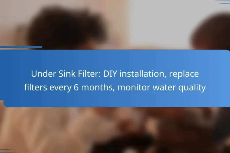 Under Sink Filter: DIY installation, replace filters every 6 months, monitor water quality