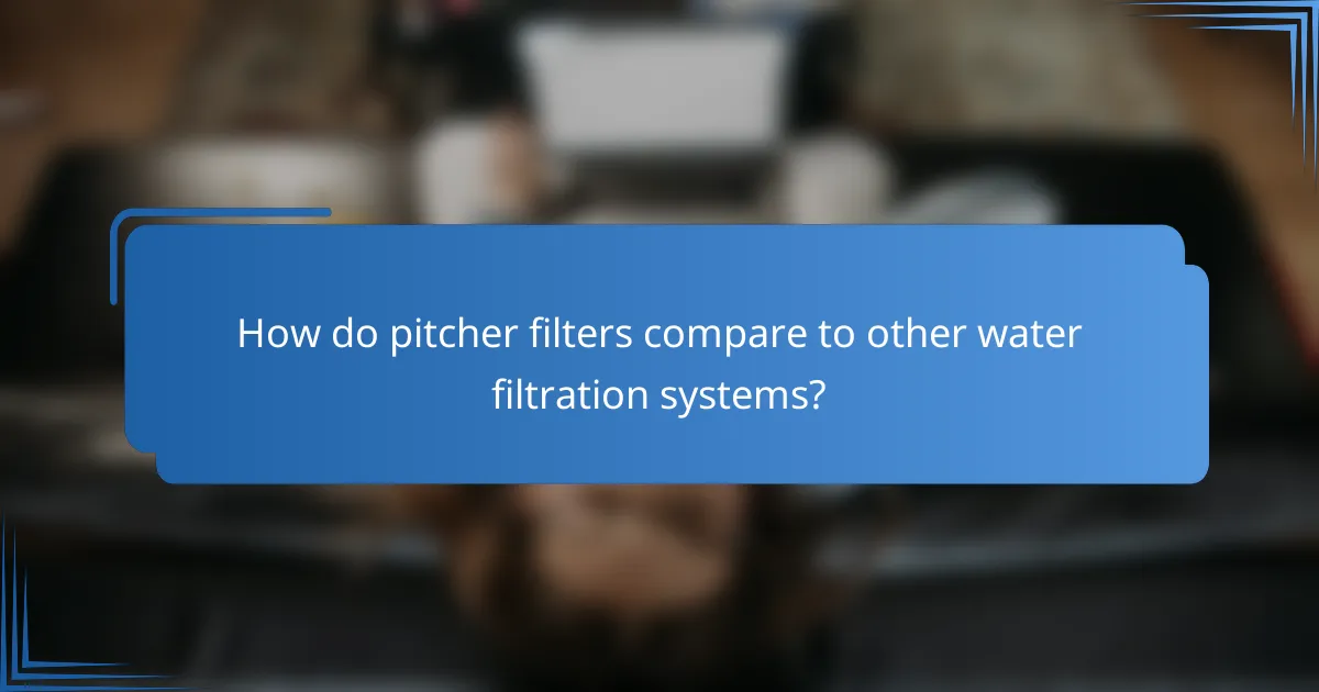 How do pitcher filters compare to other water filtration systems?
