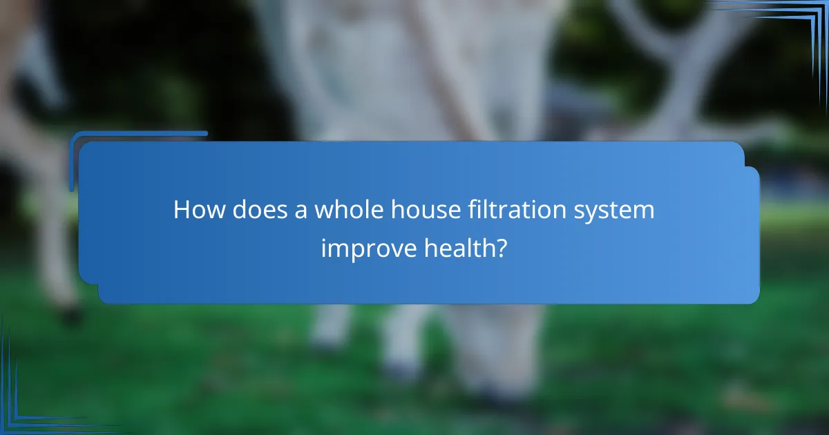How does a whole house filtration system improve health?