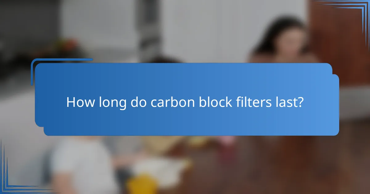 How long do carbon block filters last?
