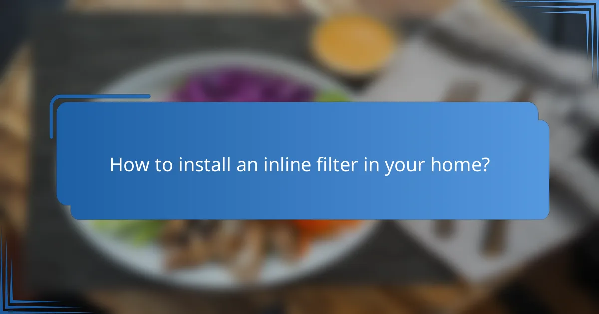 How to install an inline filter in your home?