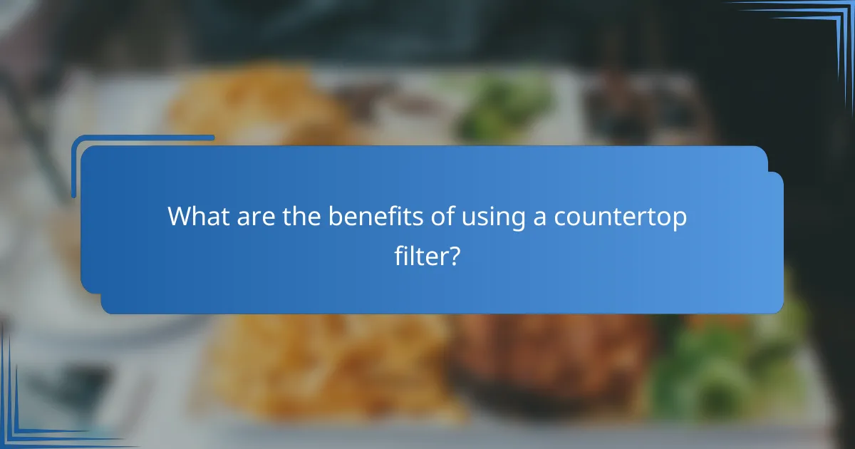 What are the benefits of using a countertop filter?