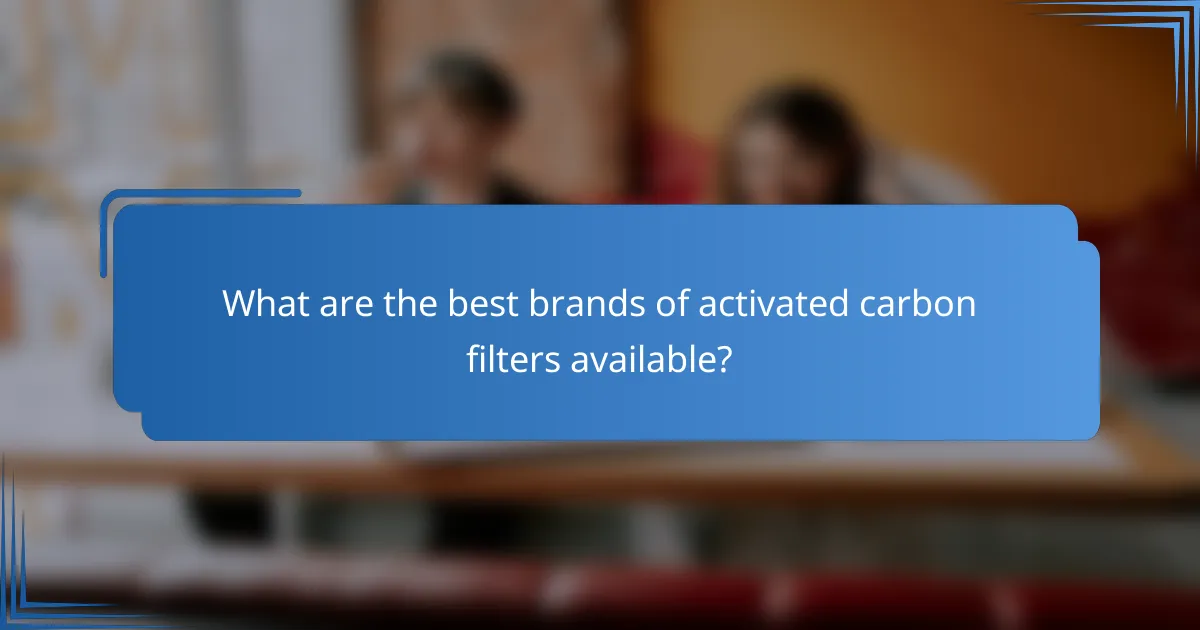 What are the best brands of activated carbon filters available?