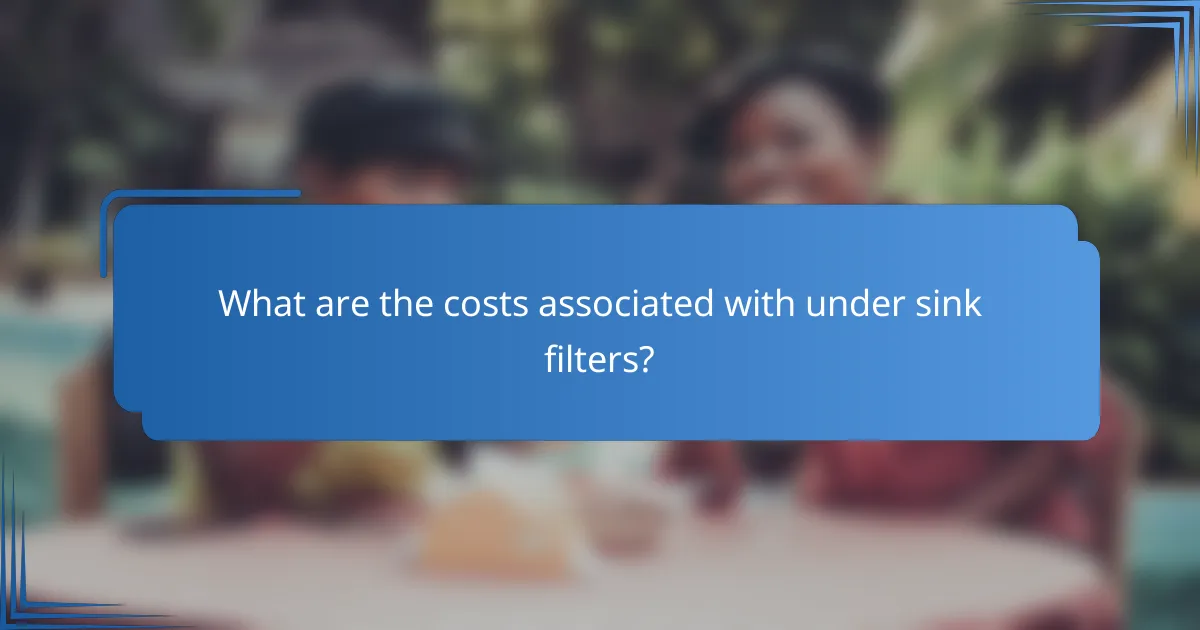 What are the costs associated with under sink filters?