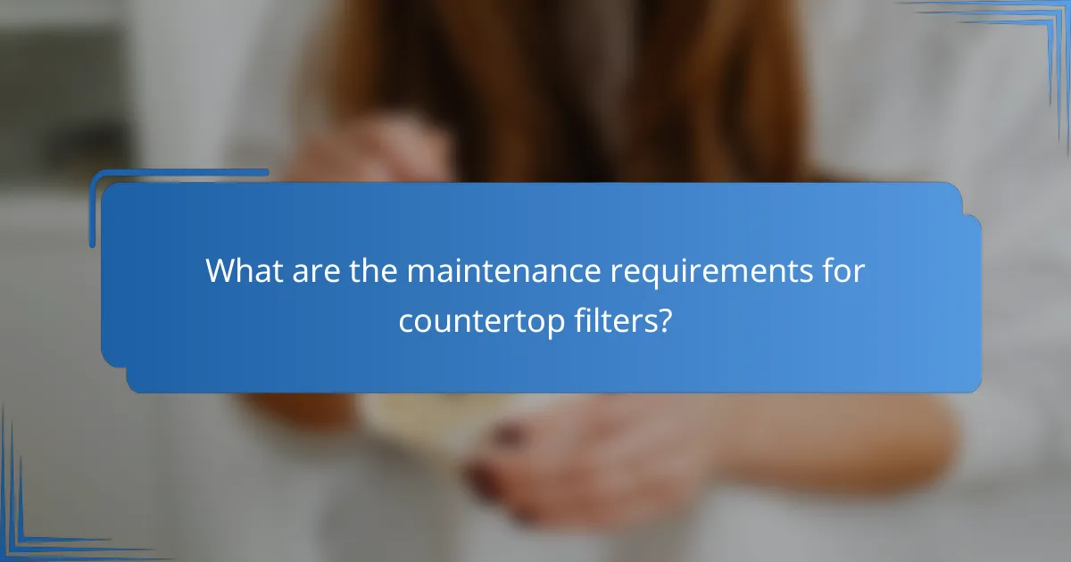 What are the maintenance requirements for countertop filters?