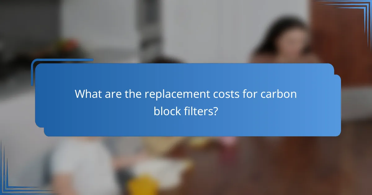 What are the replacement costs for carbon block filters?