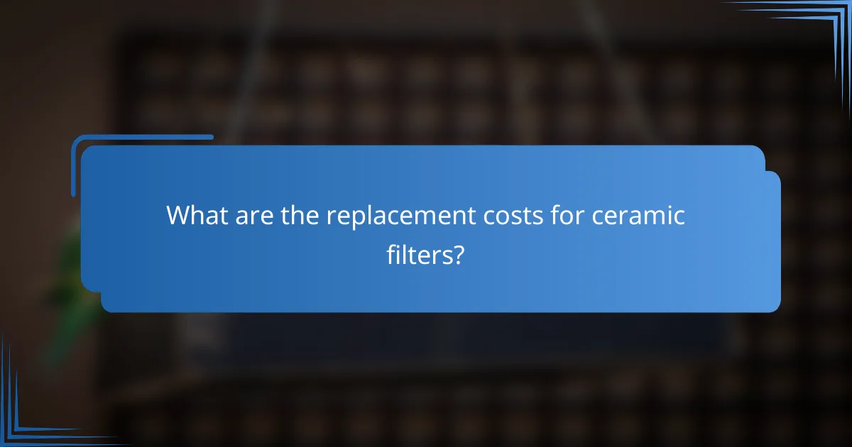 What are the replacement costs for ceramic filters?