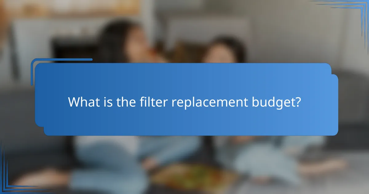 What is the filter replacement budget?