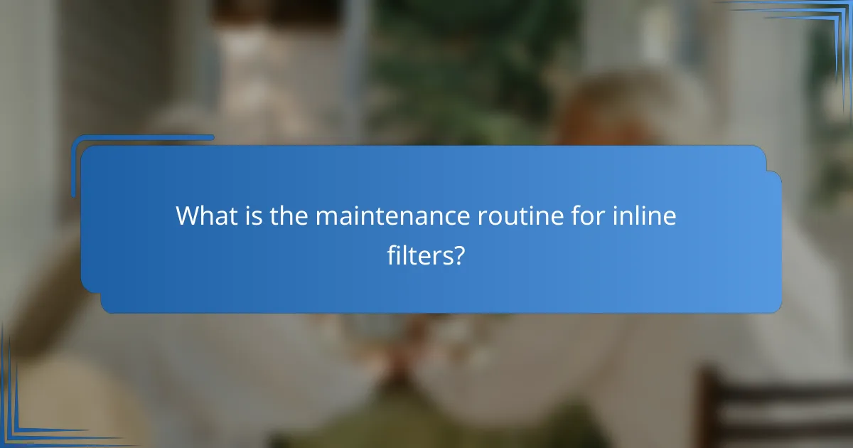 What is the maintenance routine for inline filters?