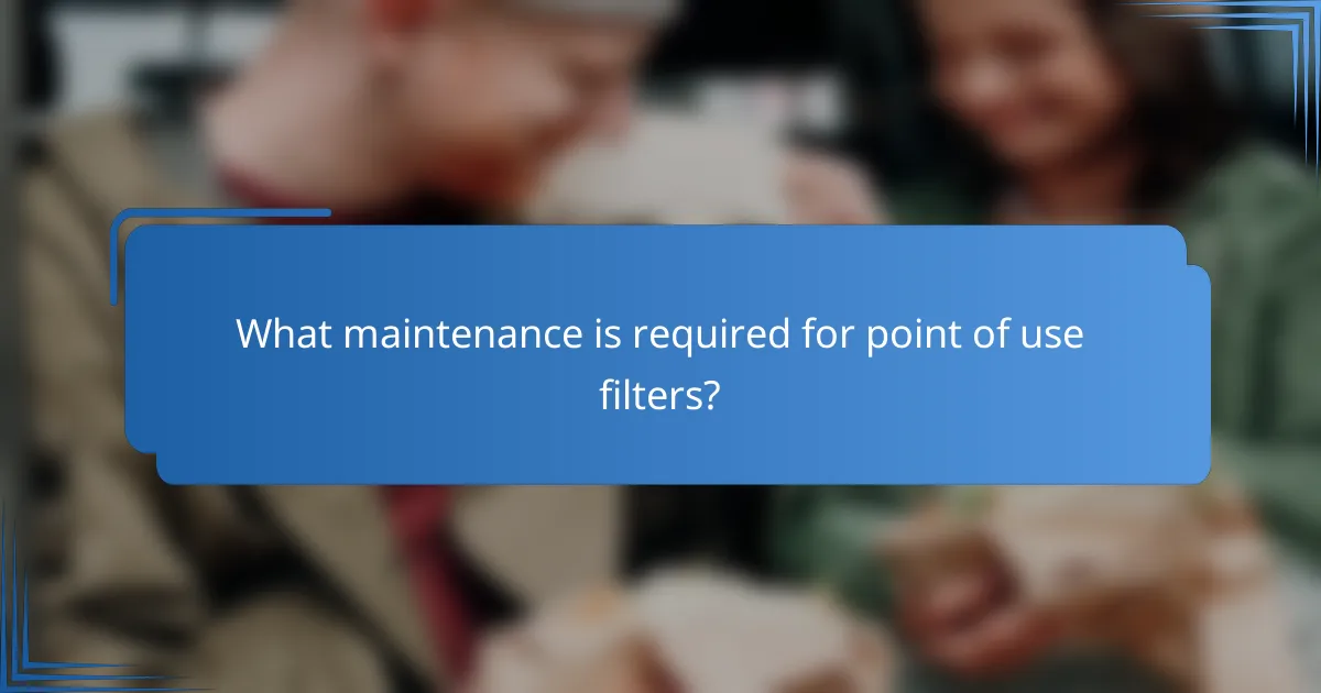 What maintenance is required for point of use filters?